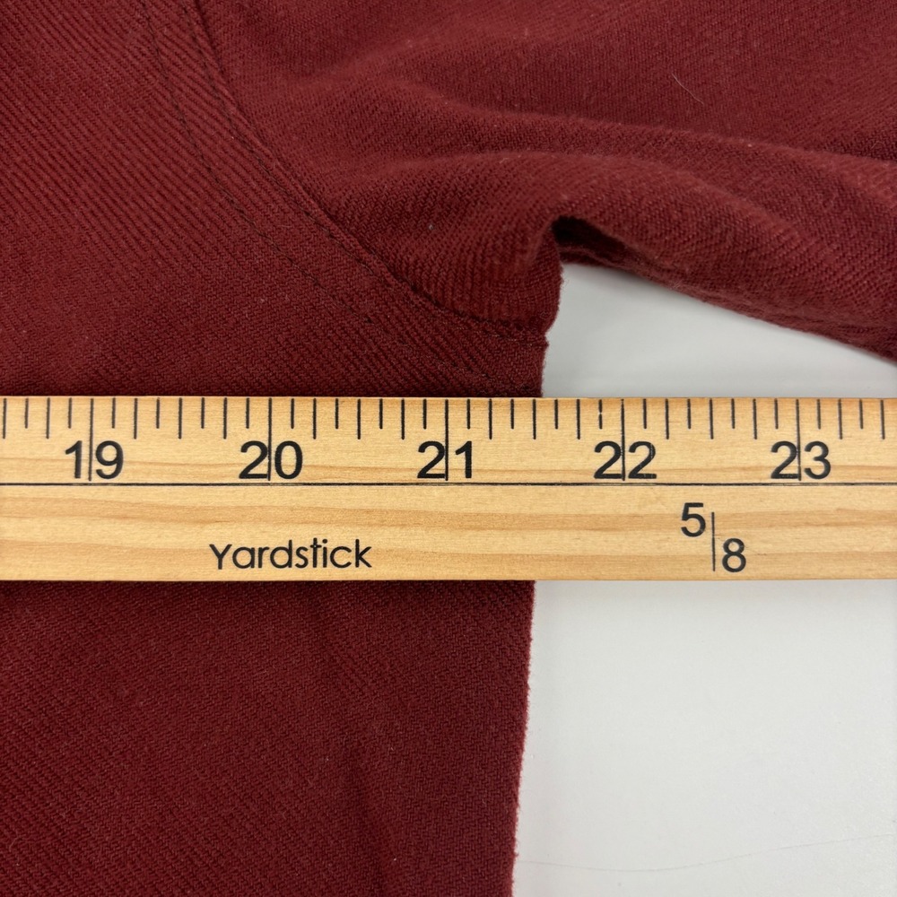 Sitka Men Button Down Shirt Large Maroon Long Sleeve Flannel Heavyweight Outdoor - Picture 6 of 9
